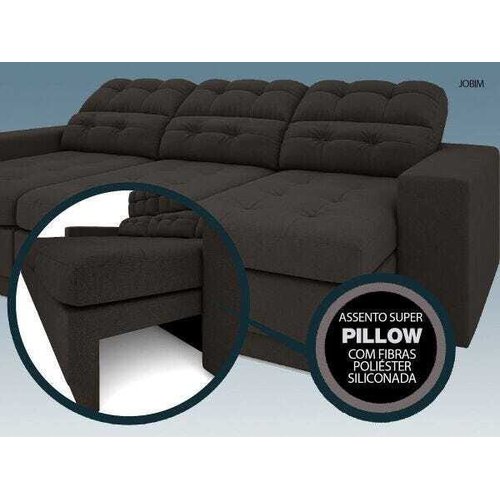 Sofá 3 Lugares Net Jobim Assento Retrátil e Reclinável Chocolate 2,05M (L) Chocolate