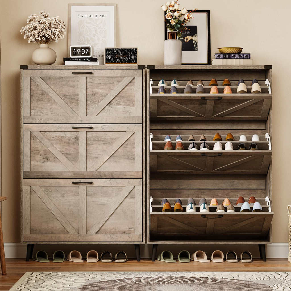 Armário de armazenamento de sapatos com 3 gavetas FILP para entrada + 1 Ano de Garantia